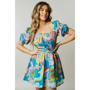Feelin' Wavy Mini Dress in Retro Multi